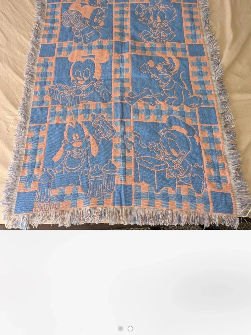 Vintage Disney Baby Patchwork Character Blanket - Blue & Peach
